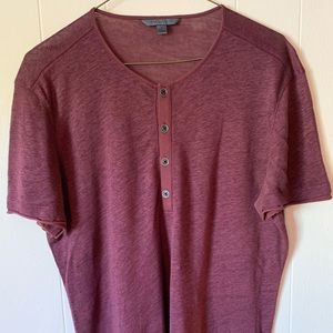 John Varvatos Collection Linen Henley